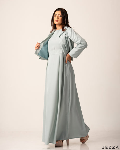 Chic Polyester Dress Jacket Set 58923